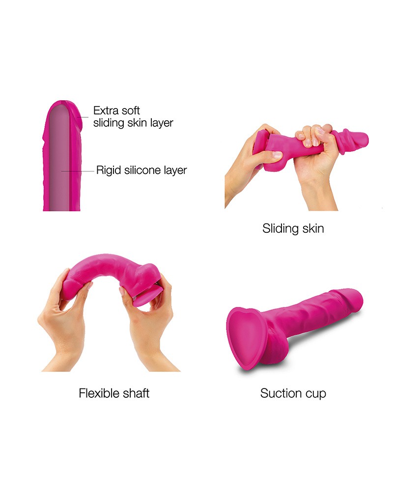 Strap-On-Me - Sliding Skin Realistic Dildo Size M - Pink - UABDSM