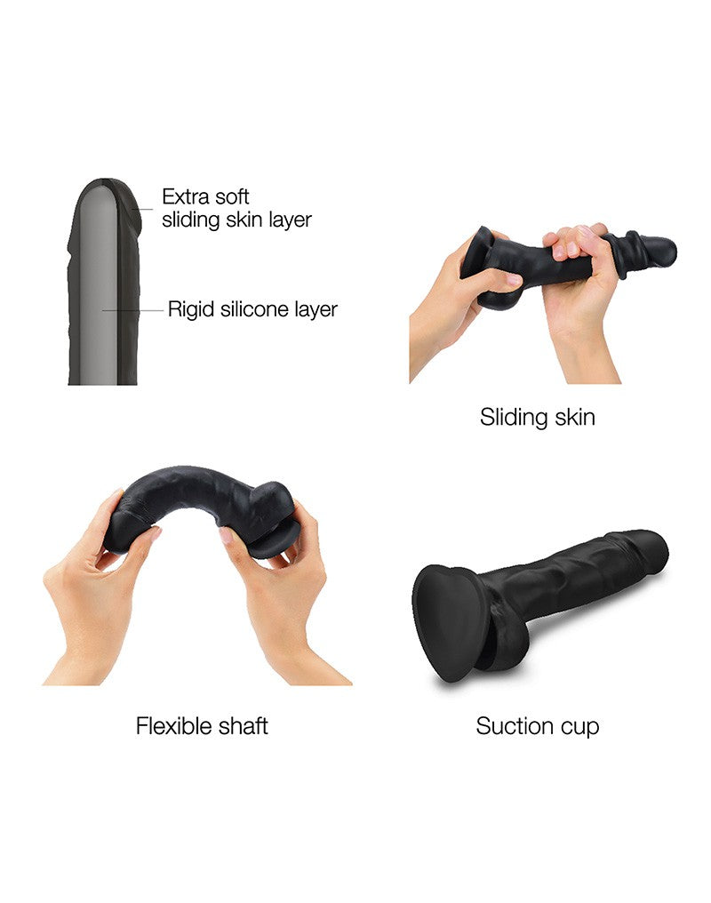 Strap-On-Me - Sliding Skin Realistic Dildo Size S - Black - UABDSM
