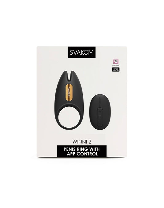 SVAKOM - Winni 2 - Cockring Vibrator With Remote Control - Black - UABDSM