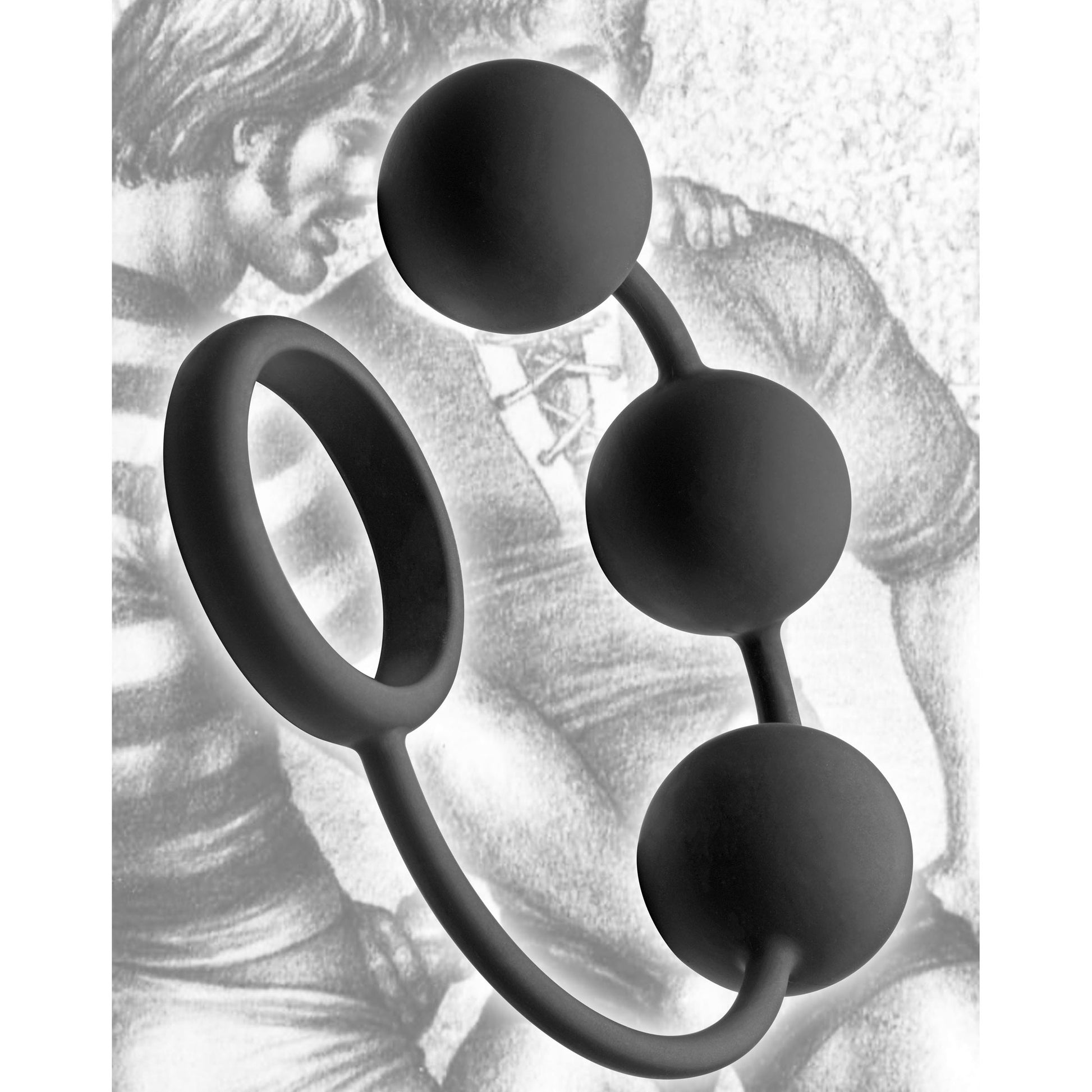 Tom of Finland Silicone Cock Ring with 3 Weighted Balls - UABDSM