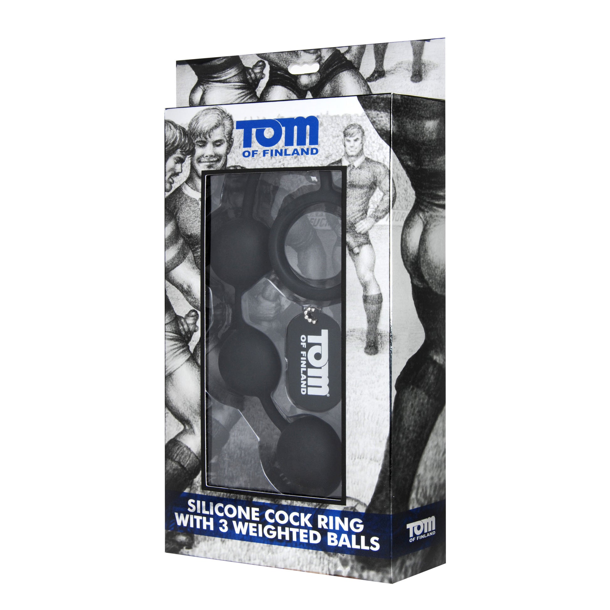Tom of Finland Silicone Cock Ring with 3 Weighted Balls - UABDSM