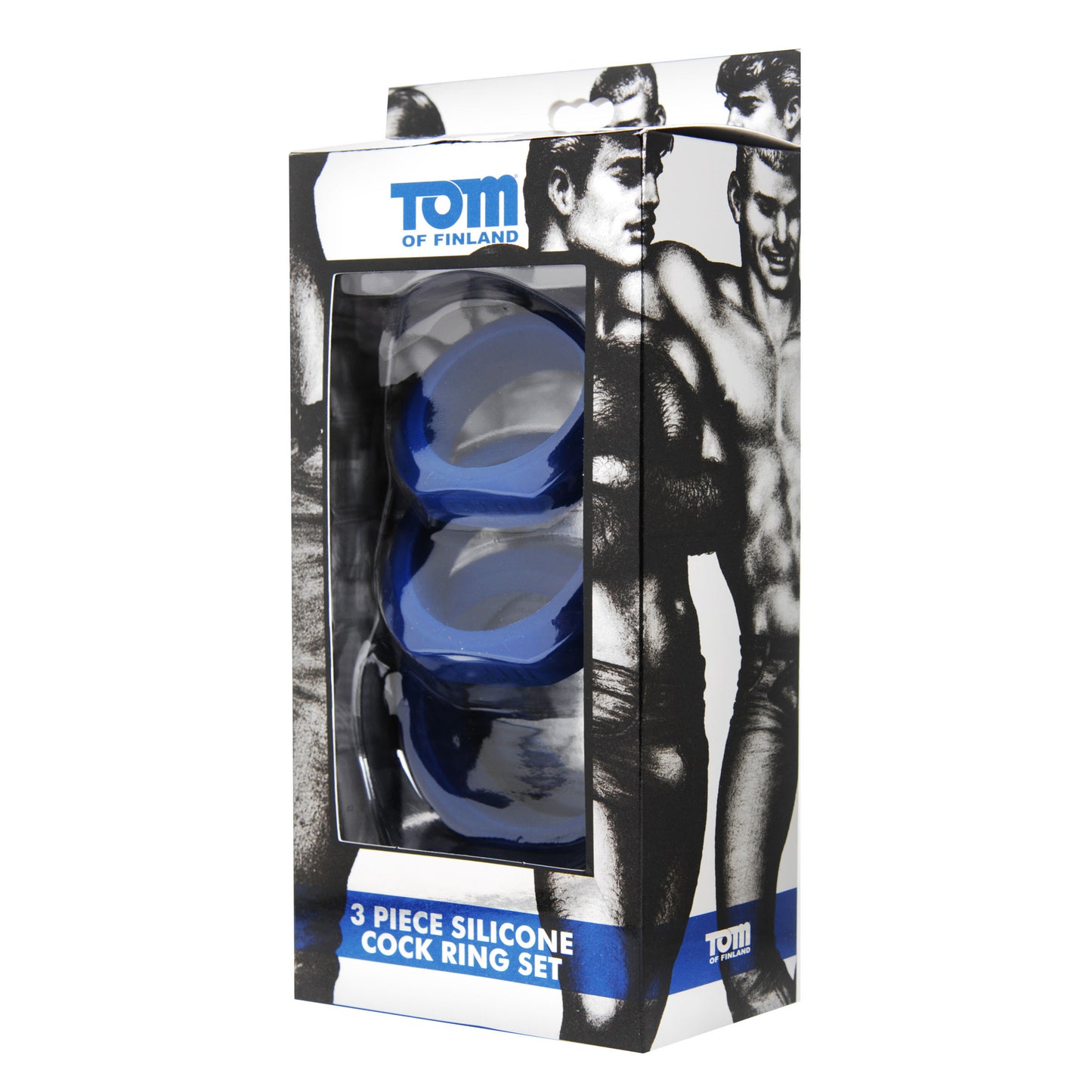 Tom of Finland 3 Piece Silicone Cock Ring Set - Blue - UABDSM