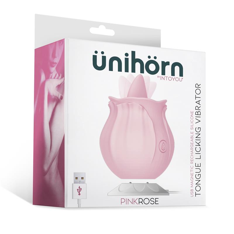 Tongue Licking Vibrator Pinkrose USB Charge Dock Silicone - UABDSM