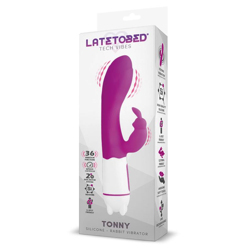 Tonny USB Vibrator G Spot 36 Functions Silicone Purple - UABDSM