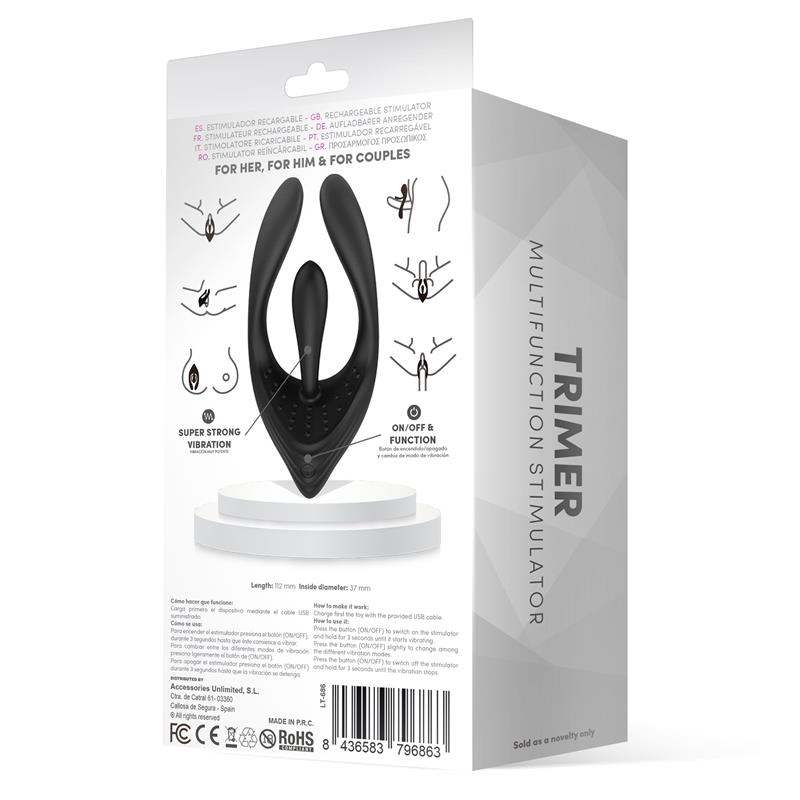 Trimer 3 Motors Flexible Stimulator USB Silicone - UABDSM