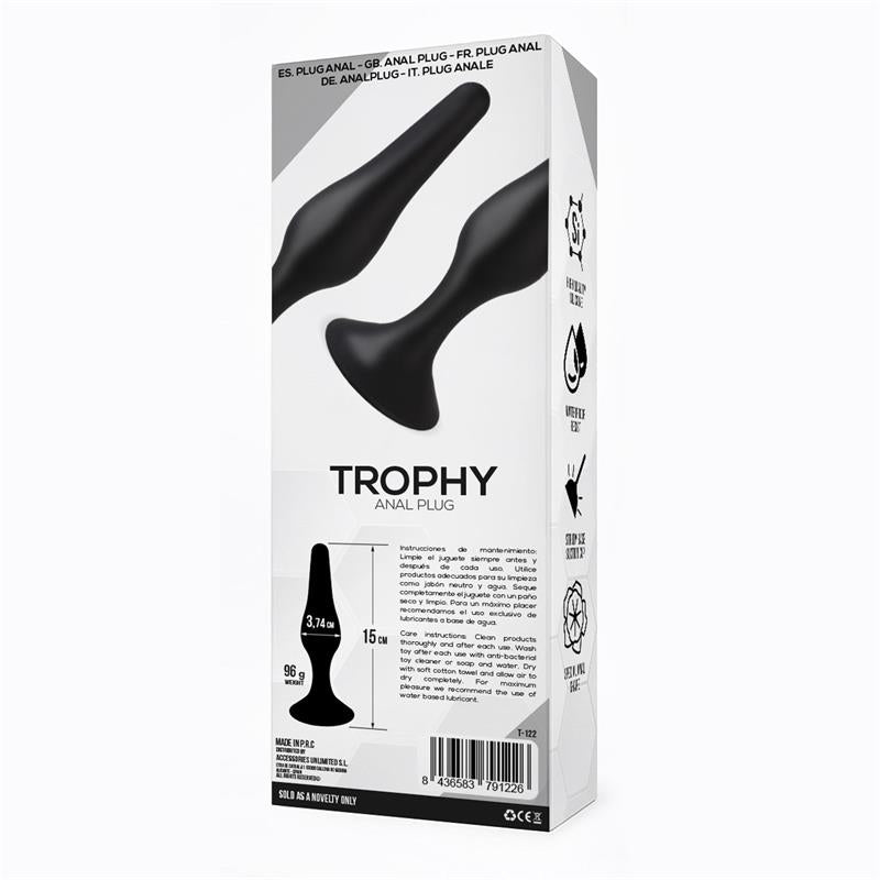 Trophy Anal Plug 15 cm Silicone Black - UABDSM