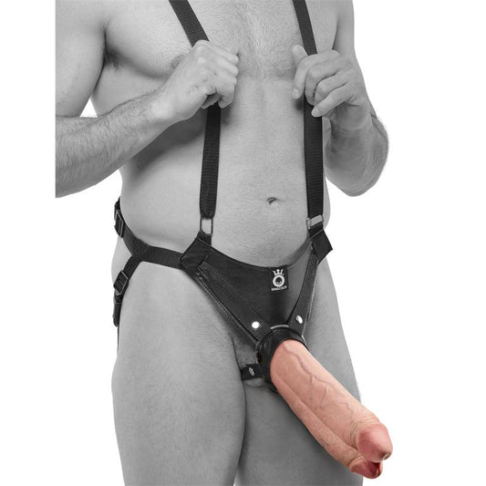 Two Cocks One Hole Hollow Strap-on Suspender 11 - Flesh - UABDSM