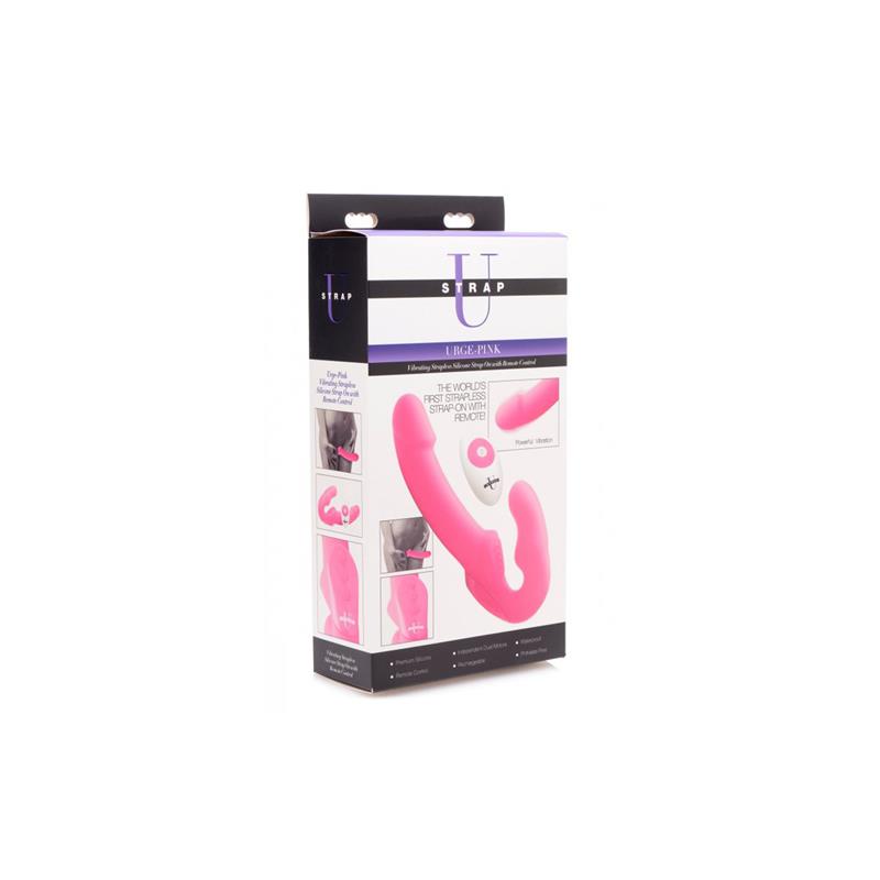 Urge Strapless Strap-On Vibrator Pink - UABDSM
