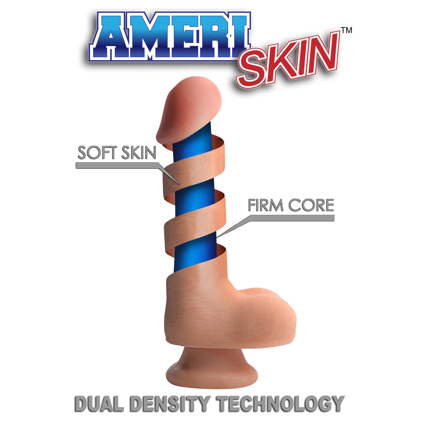 12 Inch Ultra Real Dual Layer Suction Cup Dildo - UABDSM