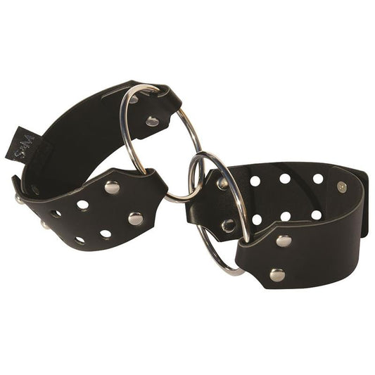 Vegan Leather Interlocked Ring Handcuffs - UABDSM