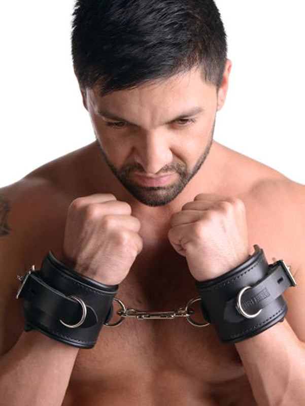 Strict Leather Padded Premium Locking Wrist Restraints - UABDSM