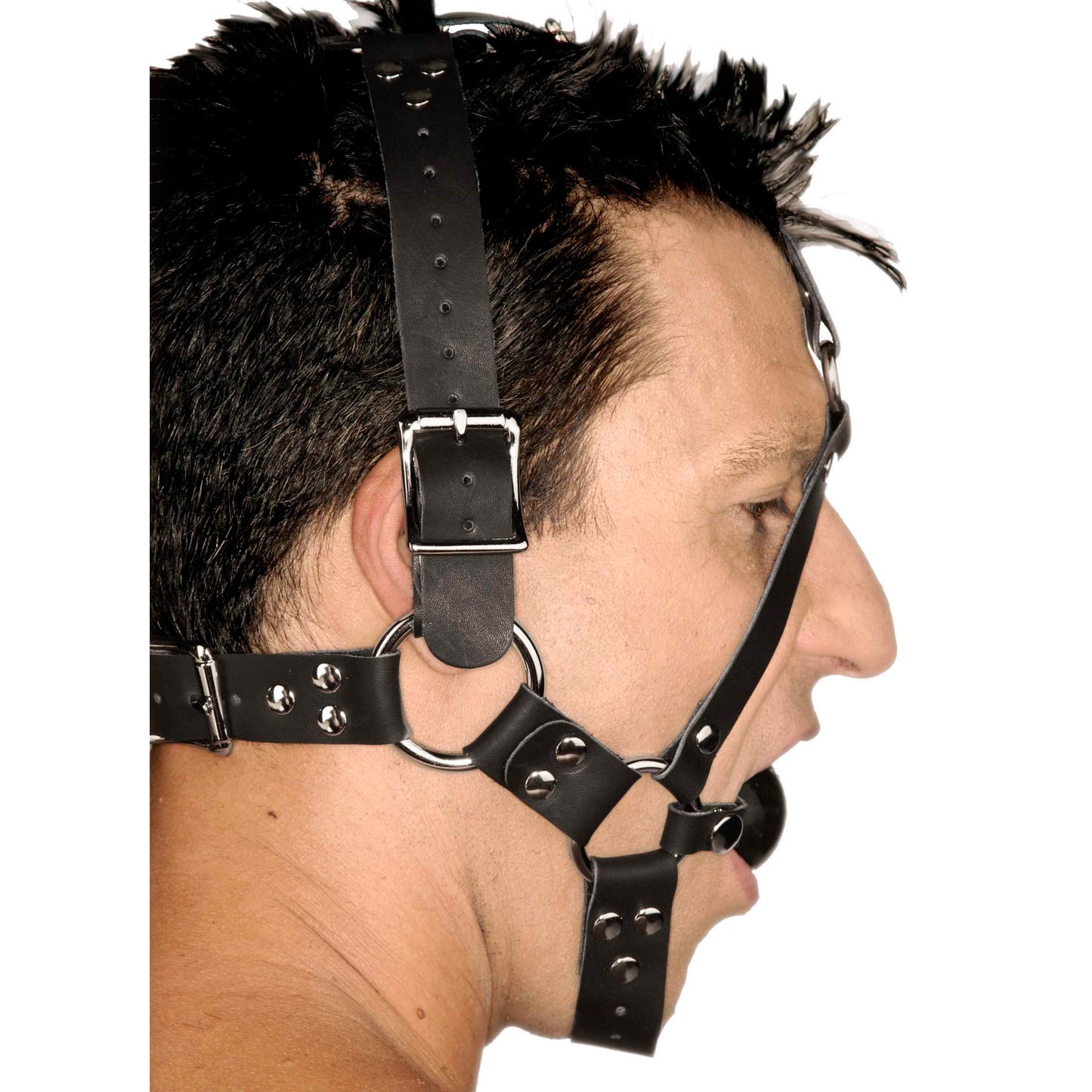 Leather Ball Gag Harness - UABDSM