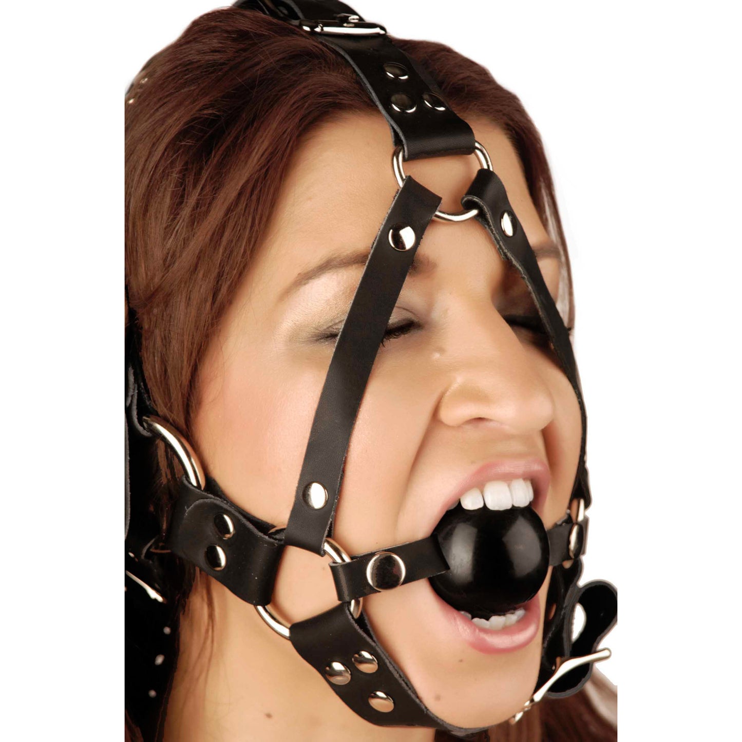 Leather Ball Gag Harness - UABDSM