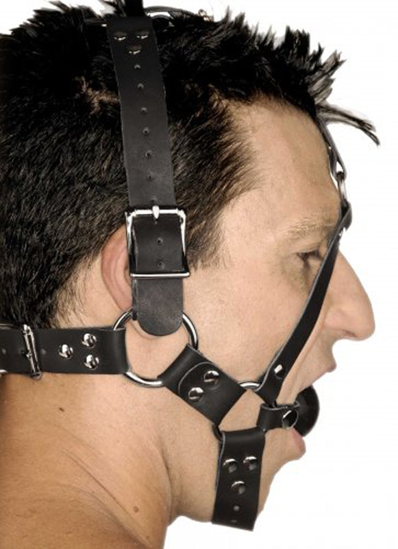 Leather Ball Gag Harness - UABDSM