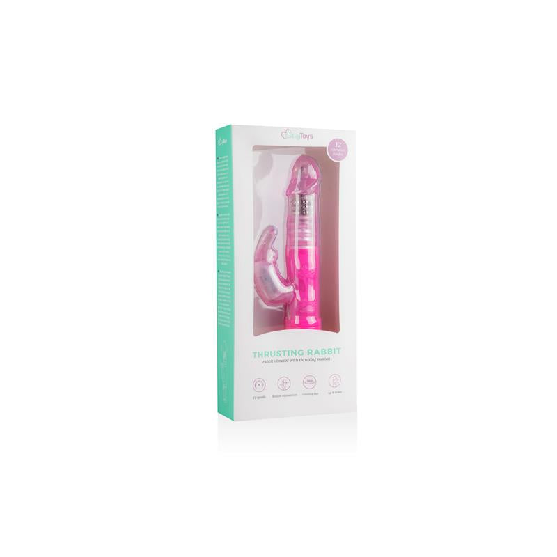 Rabbit Vibrator Thrusting and Rotating Balls  Pink - UABDSM