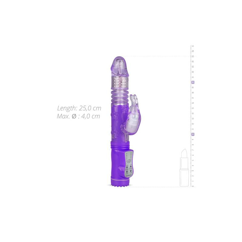 Rabbit Vibrator Thrusting and Rotating Balls  Purple - UABDSM