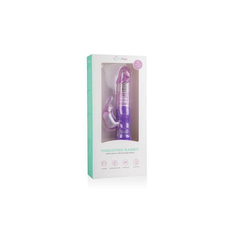 Rabbit Vibrator Thrusting and Rotating Balls  Purple - UABDSM