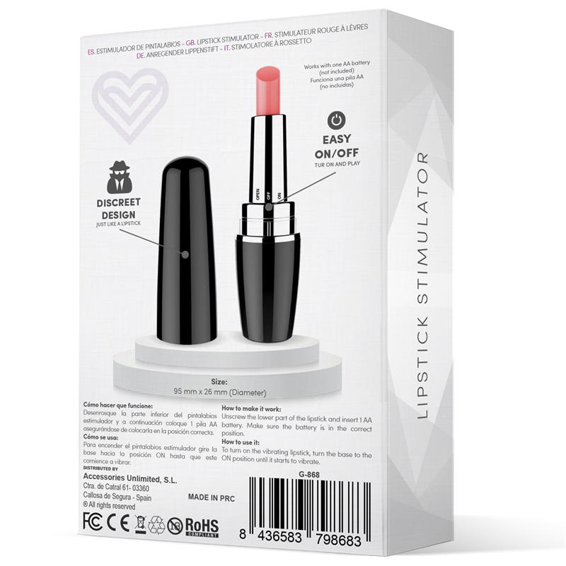 Viblips Lipstick Stimulator Black - UABDSM