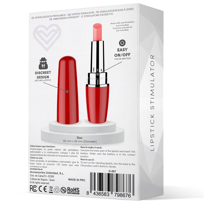 Viblips Lipstick Stimulator Red - UABDSM