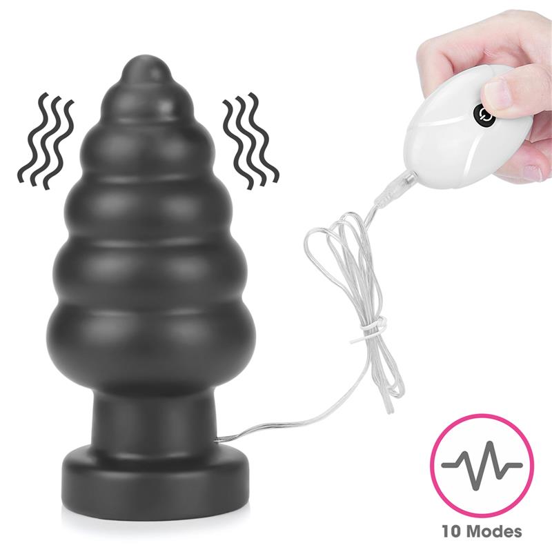 Vibrating Anal Plug King Sized 7 Black - UABDSM