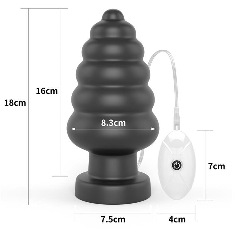 Vibrating Anal Plug King Sized 7 Black - UABDSM