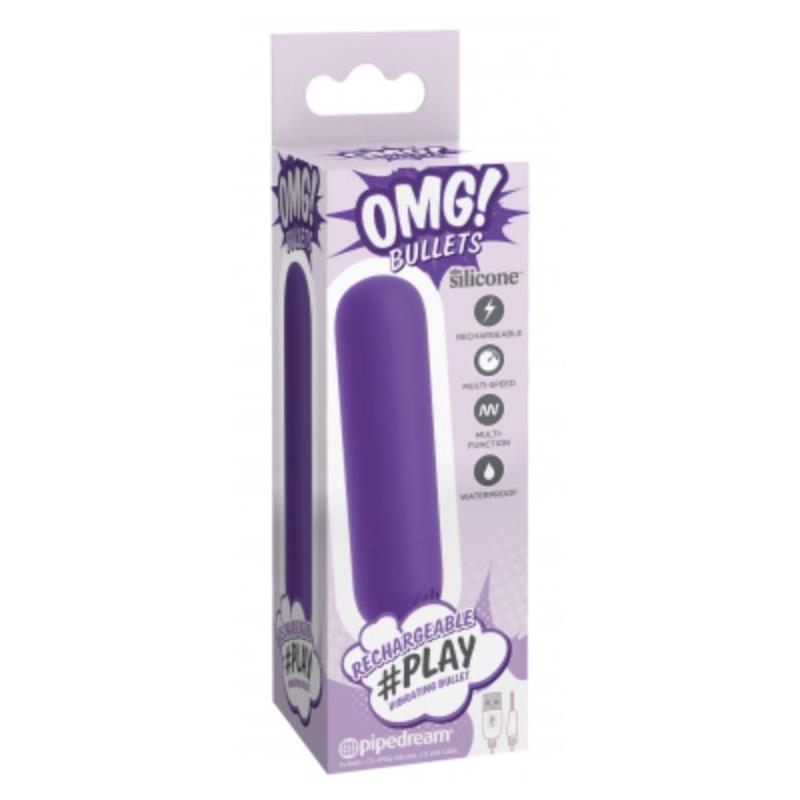 Vibrating Bullet Play Rechargeable USB 10 Functions Purple - UABDSM