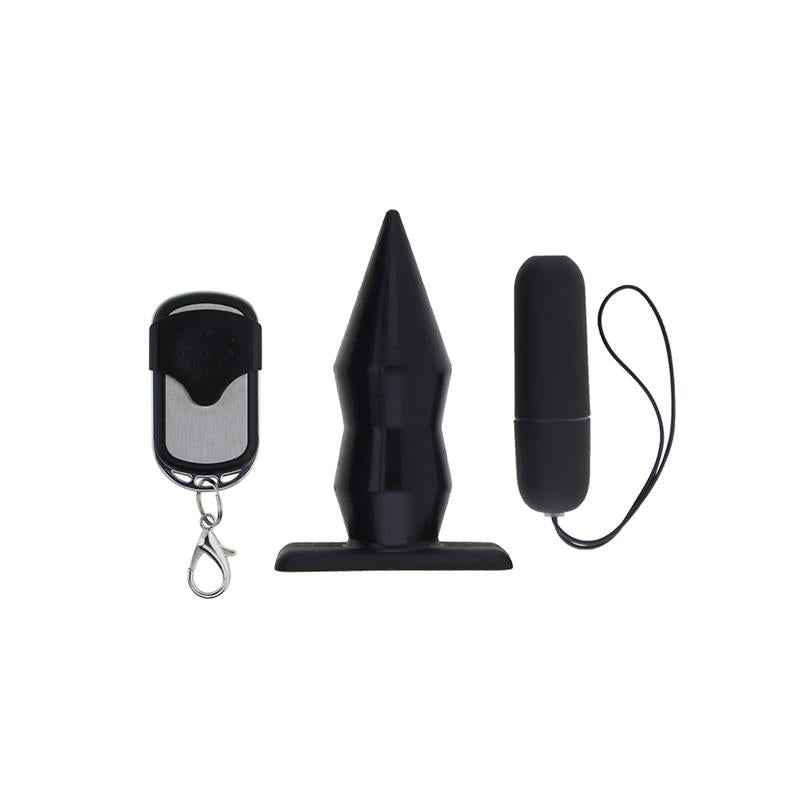 Vibrating Butt Plug with Remote Control Silicone Black - UABDSM