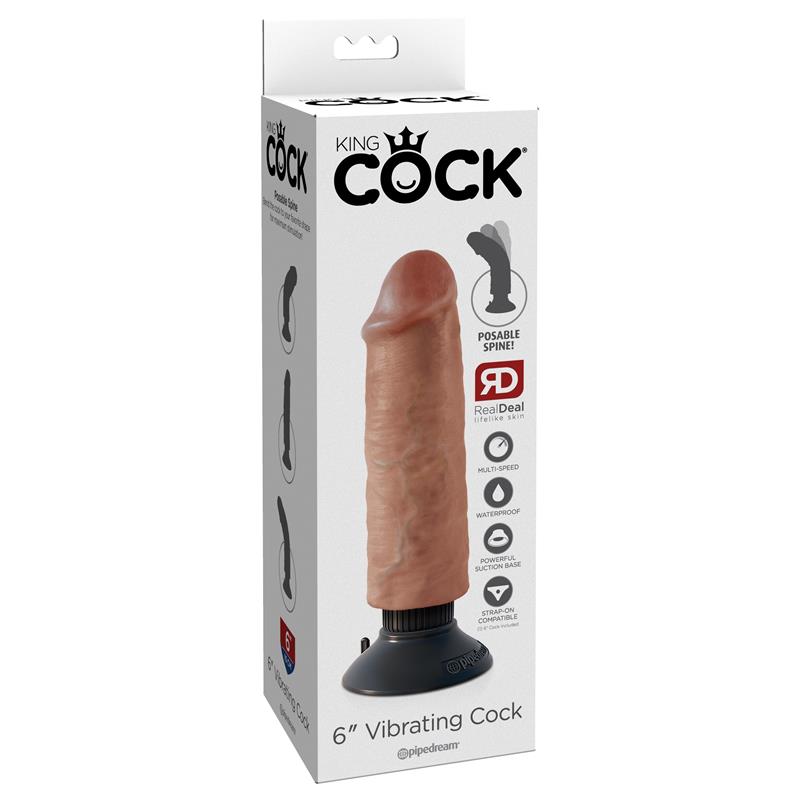 Vibrating Cock 6 Tan - UABDSM