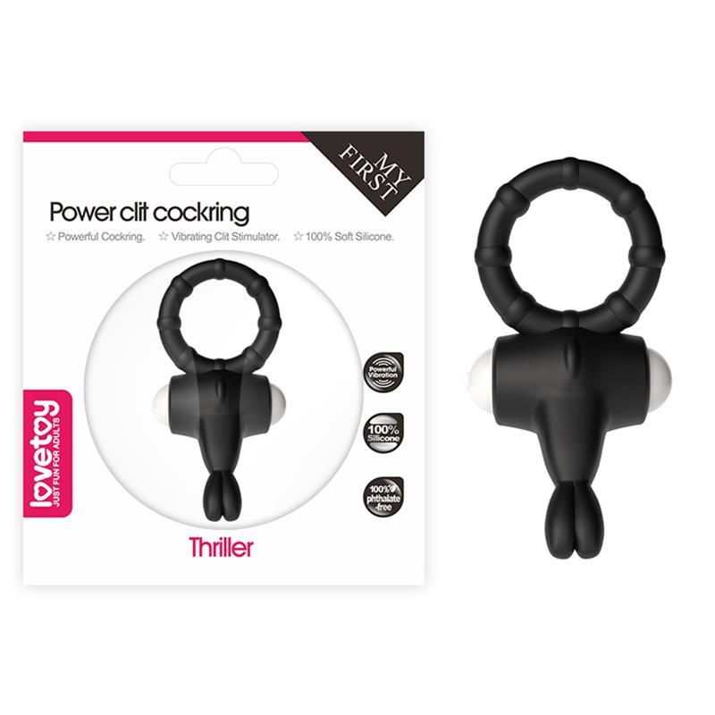 Vibrating Cockring Power Clit Black - UABDSM