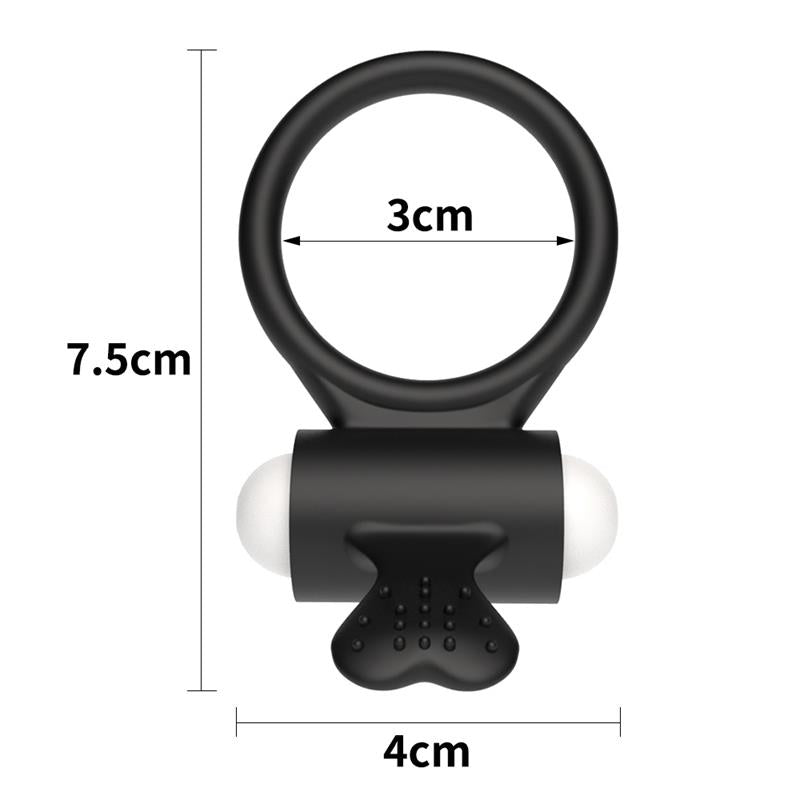 Vibrating Cockring Power Clit Black - UABDSM