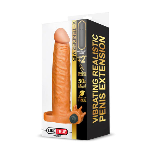 X-Tender Realistic Penis Sleeve with Vibrating Bullet - UABDSM